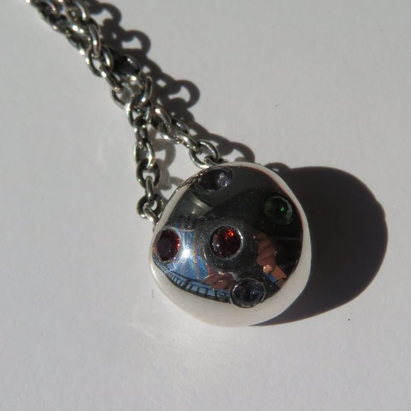 Elizabeth And James Small Mushroom Pendant On Chain Sterling Silver CZ - Picture 4 of 14